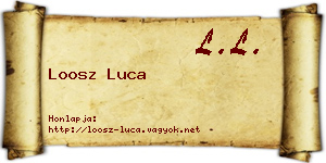 Loosz Luca névjegykártya